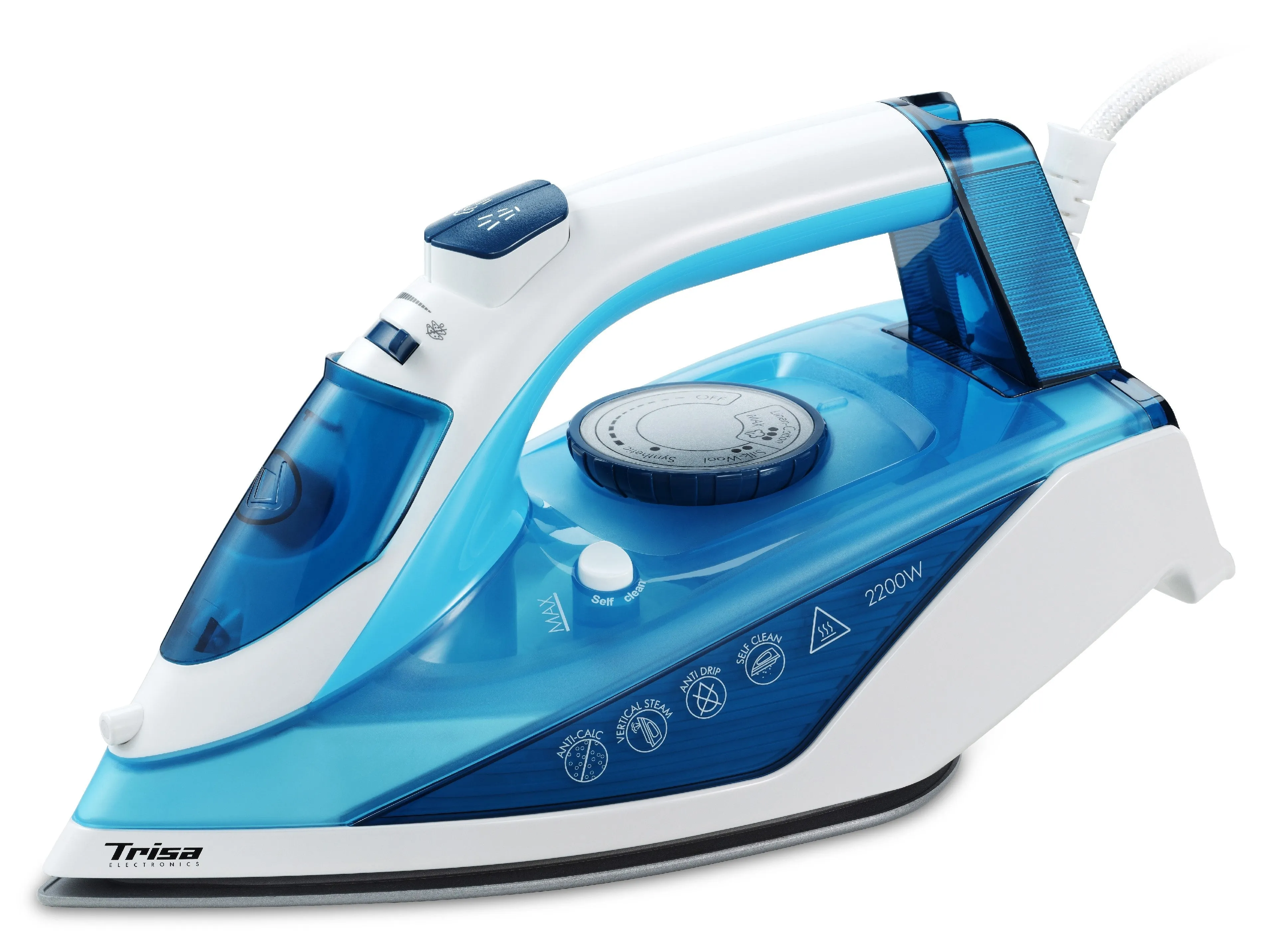 Trisa Steam Iron Comfort Steam, 2200Watts, Blue