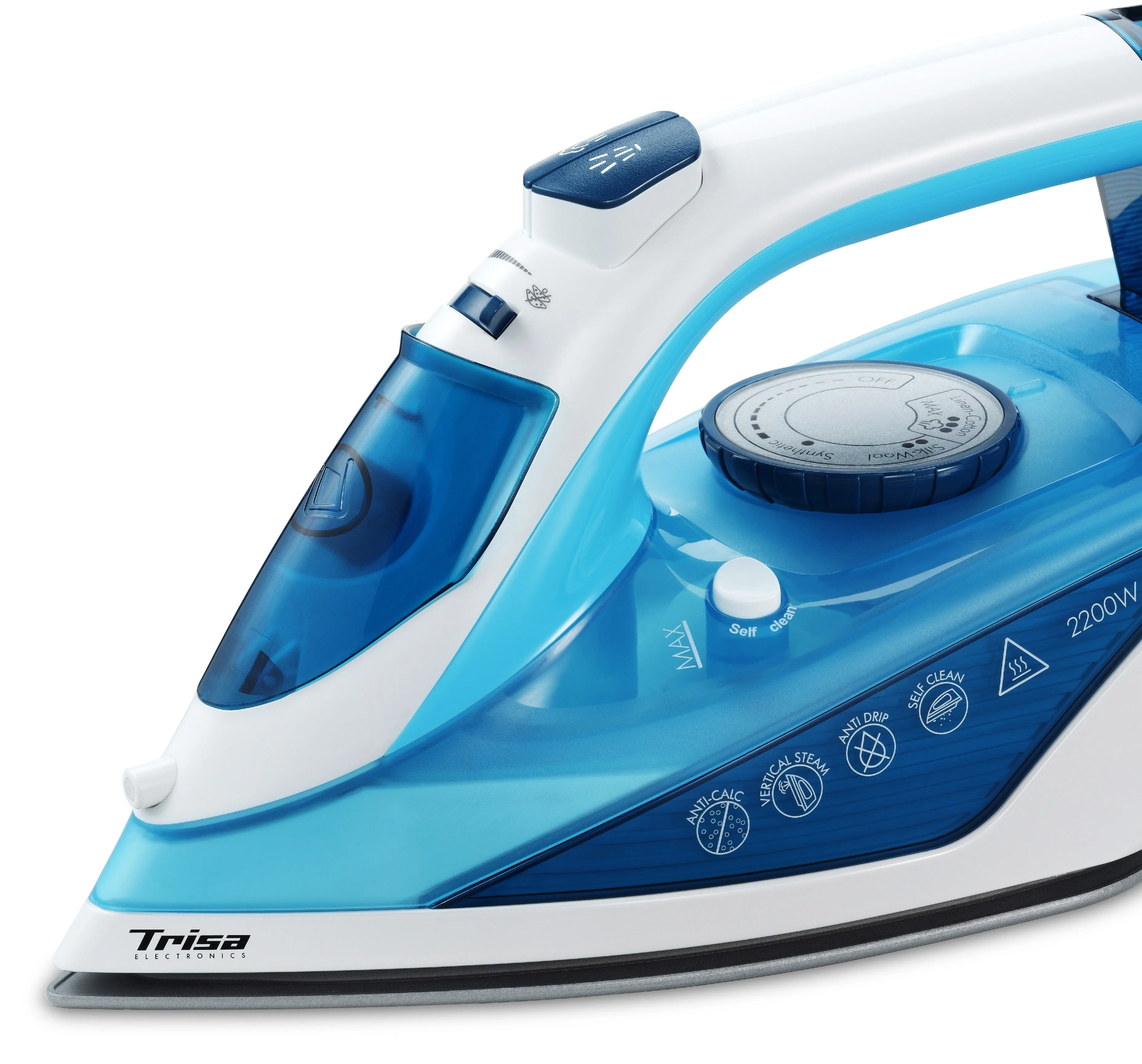 Trisa Steam Iron Comfort Steam, 2200Watts, Blue