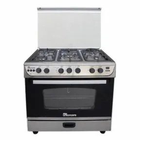 Unionair Gas Cookers Full Option, Full Safety, Cast Iron, Digital Fan,90Cm, Stainless Steel