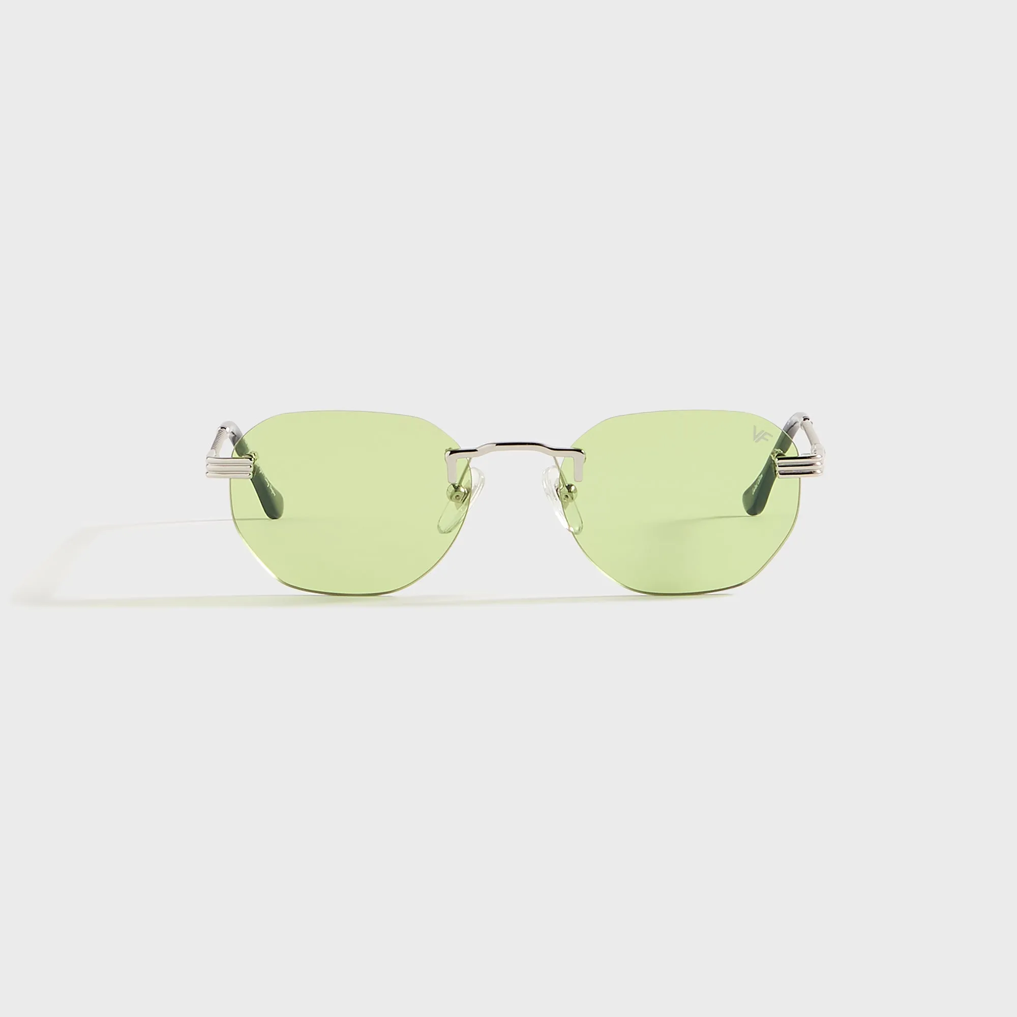 Vintage Frames Detroit Player Rimless Drill Mount 24KT - White Gold / Lime Green