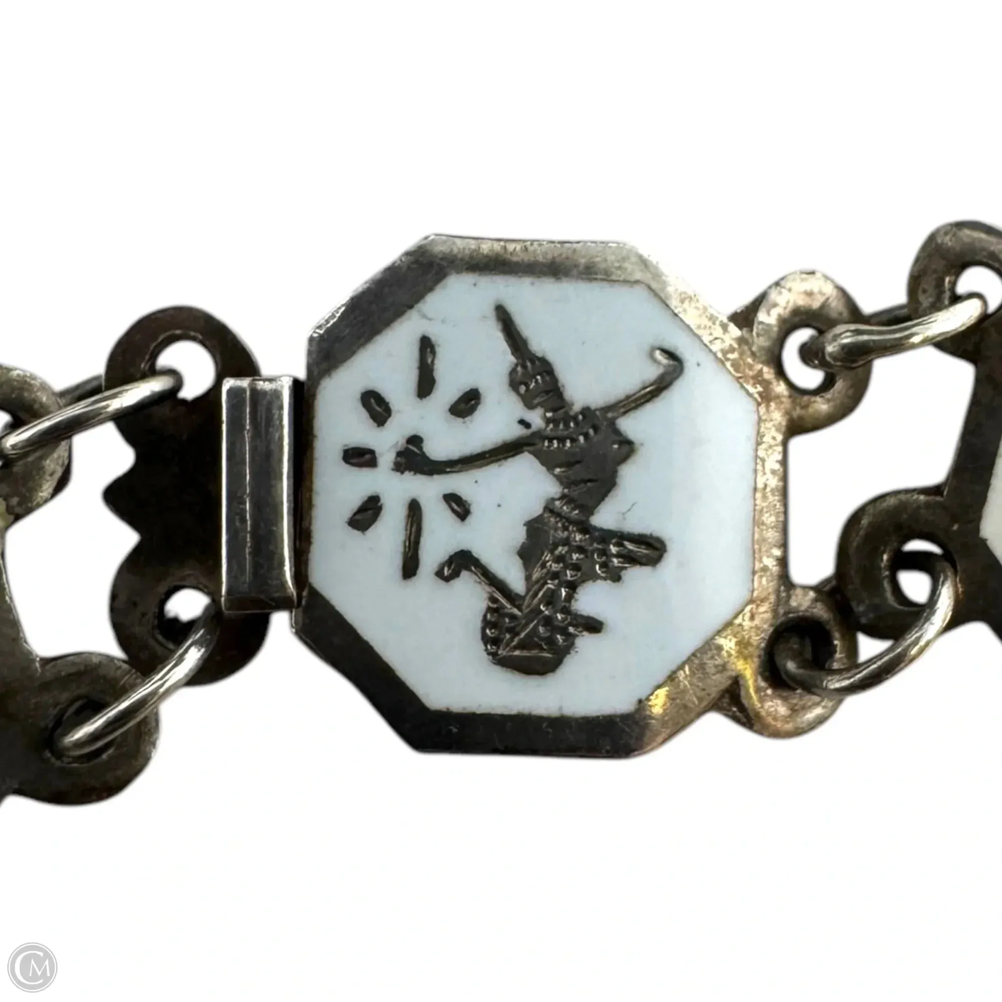 Vintage Thai Sterling Silver & Enamel Bracelet