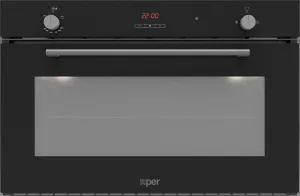 X-PER Built in Gas Oven, Digital Double Fan, 90Cm, Black