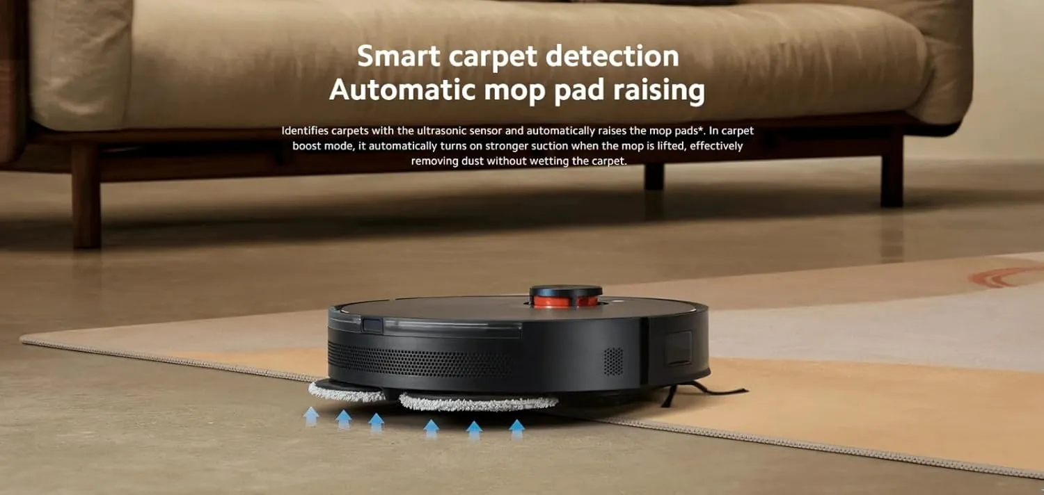 Xiaomi Robot Vacuum S20  Black, 2000 Watts, 3 Functions, 6000 Pa